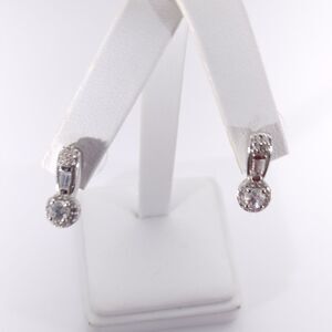 Natural White Zircon Drop Earrings